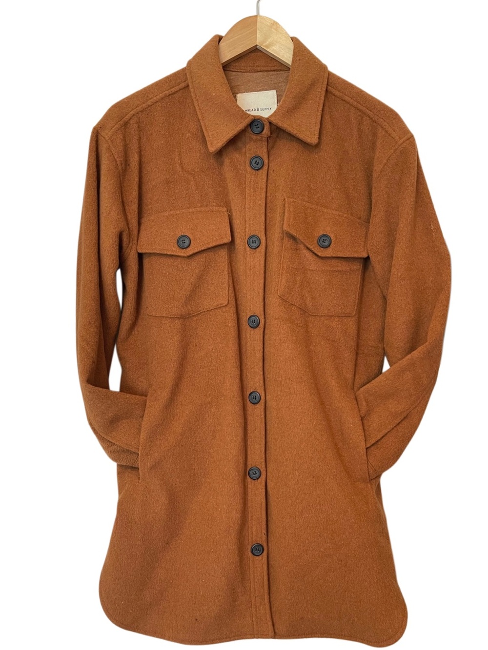 Thread & Supply Fleece Shirt Jacket Shacket Copper Small J1451PND Cozy Fall - Picture 4 of 9